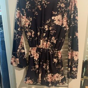 Floral Romper with ruffled bottom